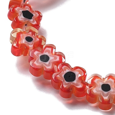 Handmade Millefiori Lampwork Beads Strands LAMP-F035-09C-1