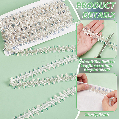 5 Yards Paillette with Glass Seed Bead Ribbons OCOR-BC0007-67B-1