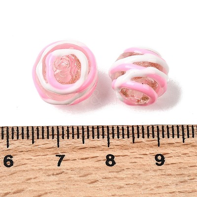 Handmade Gold Sand Enamel Lampwork Beads LAMP-B035-03E-1