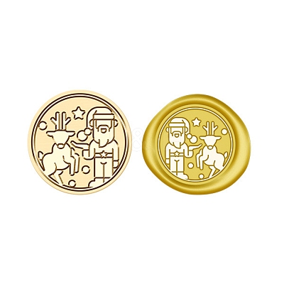 Christmas Series Wax Seal Brass Stamp Head AJEW-Z031-04G-05-1