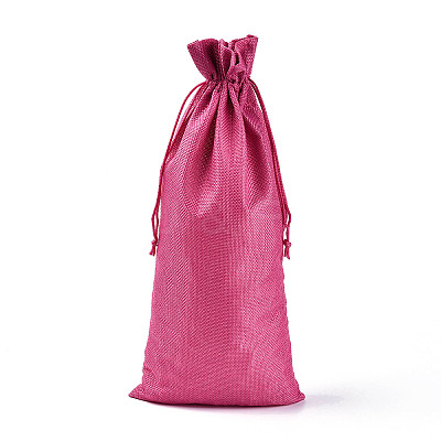 Rectangle Polyester Imitation Burlap Packing Pouches ABAG-N009-01A-06-1