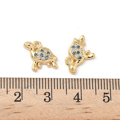 Brass Micro Pave Cubic Zirconia Charms KK-C099-01G-G-1