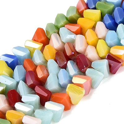 Electroplate Opaque Glass Beads Strands EGLA-Q135-03A-B01-1