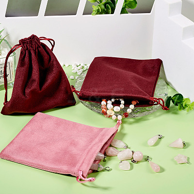 10Pcs Velvet Jewelry Drawstring Storage Pouches ABAG-TA0001-31C-1
