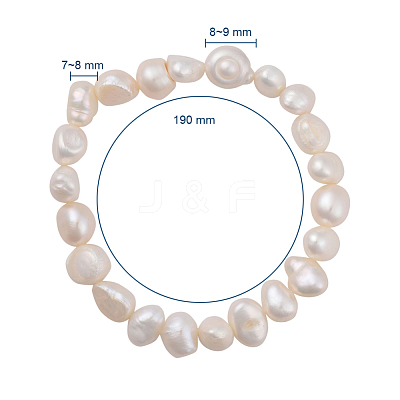 Natural Pearl Stretch Bracelets BJEW-JB04735-01-1