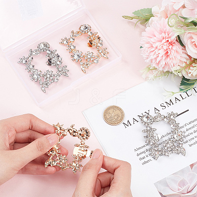 4Pcs 2 Colors Alloy Crystal Rhinestone Wedding Shoe Decorations FIND-CP0001-41B-1