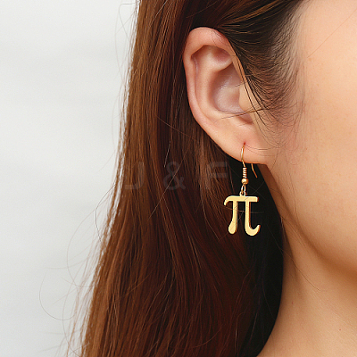 Pi Symbol 304 Stainless Steel Dangle Earring NQ2013-2-1