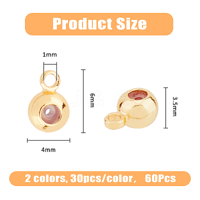 60Pcs 2 Colors Rack Plating Brass Tube Bails KK-DC0004-19-1