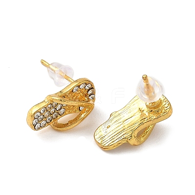Flip Flop Alloy Crystal Rhinestone Stud Earrings FS-WGD6AB8-01-1