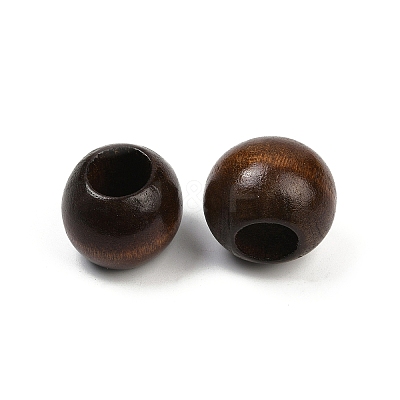 Spray Painted Wood European Beads WOOD-F017-05G-1