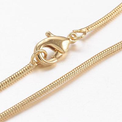 Brass Round Snake Chain Necklaces MAK-L009-08G-1