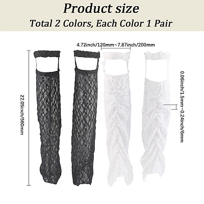 2 Pairs 2 Colors Polycotton Leg Sleeves AJEW-CY0001-29-1