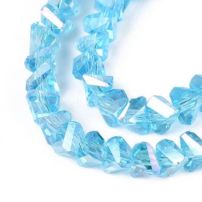 Electroplate Transparent Glass Beads Strands GLAA-N021-4mm-04-1