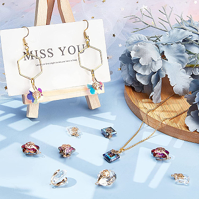 Glass Charms GLAA-SC0012-16LG-1