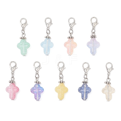 9Pcs Glass Pendant Decorations HJEW-JM03929-02-1