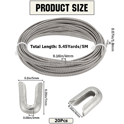 5M 201 Stainless Steel Spiral Corset Boning Stay DIY-GF0009-19B-1