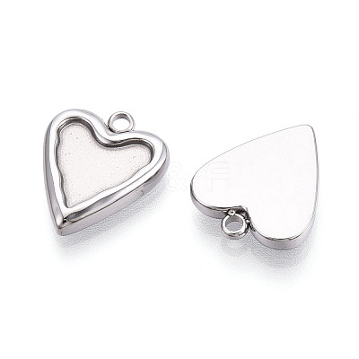 304 Stainless Steel Pendant Cabochon Settings For Enamel STAS-Q525-15P-1