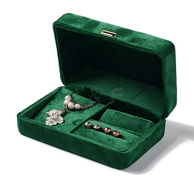 Rectangle Iron Covered with Velvet Jewelry Set Storage Boxes CON-K002-07D-1