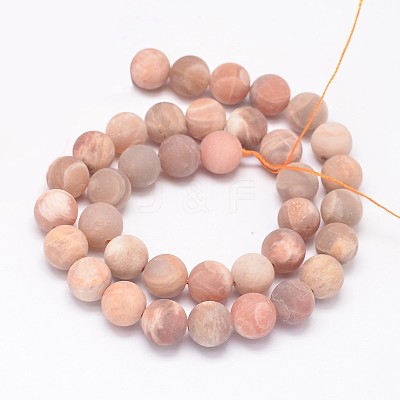 Round Natural Sunstone Beads Strands G-K068-29-10mm-1