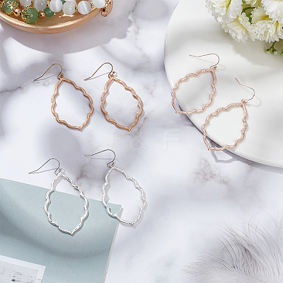 3 Pairs 3 Colors Alloy Dangle Earrings with Brass Pins EJEW-AN0004-44-1