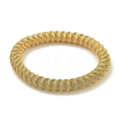 Ion Plating(IP) Adjustable 304 Stainless Steel Twist Spring Wire Bracelets BJEW-H617-12G-1