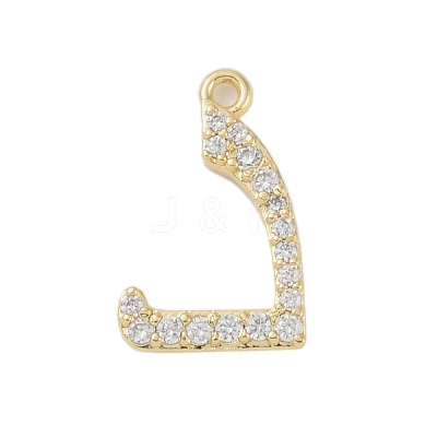 Rack Plating Brass Micro Pave Clear Cubic Zirconia Pendants KK-A224-03K-G-1