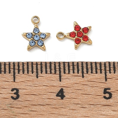 304 Stainless Steel Micro Pave Cubic Zirconia Charms CU-CBA5775-01G-1