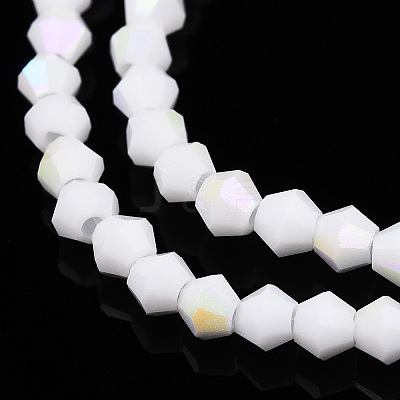 Opaque Solid Color Electroplate Glass Beads Strands EGLA-A039-P2mm-L15-1