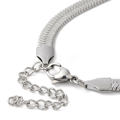 Non-Tarnish 304 Stainless Steel Herringbone Chain Bracelet for Men Women LS-BJEW-Q998-01P-1