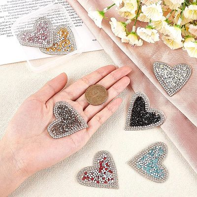 Glitter Hotfix Rhinestone Iron on Patches DIY-FG0001-70-1
