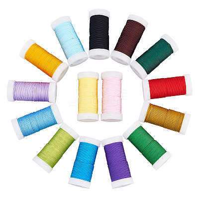 15 Rolls 15 Colors Nylon Braided Cord OCOR-PH0001-88-1