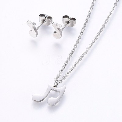 304 Stainless Steel Jewelry Sets SJEW-O090-13-1
