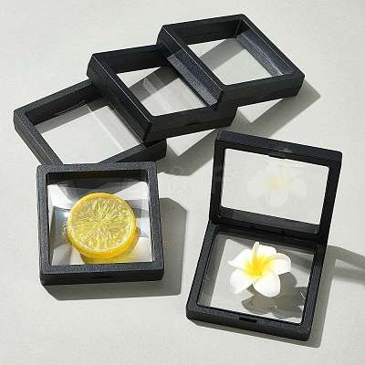 5Pcs Square Transparent PE Thin Film Suspension Jewelry Display Box CON-FS0001-19C-1