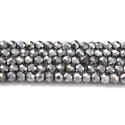 Electroplate Glass Beads Strands X-GLAA-H021-01A-FP08-1