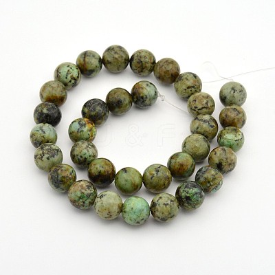 Round Natural African Turquoise(Jasper) Bead Strands G-D626-8mm-1