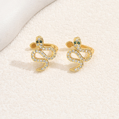 Brass Snake Cuff Earrings ML7793-1
