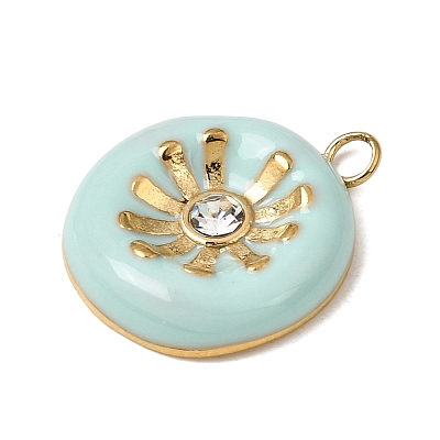 304 Stainless Steel Enamel Pendants SA-CBAFCBF-02G-1