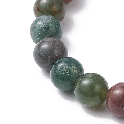 Natural Indian Agate Beaded Stretch Bracelets for Women Men BJEW-JB12690-1