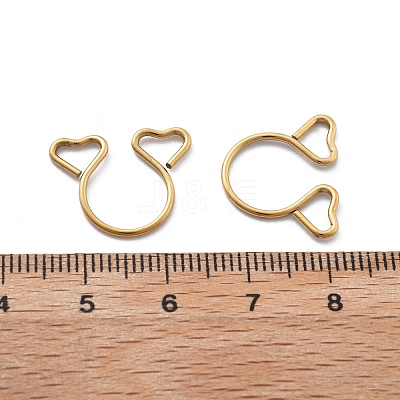 304 Stainless Steel Heart Clip on Nose Rings AJEW-A062-01A-G-1