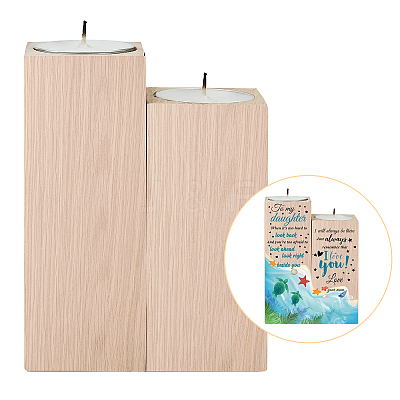 Wood Candle Holder AJEW-WH0268-004-1