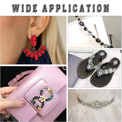 160Pcs 8 Colors Acrylic Rhinestone Cabochons MACR-GF0001-05-1