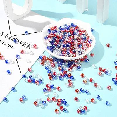 900Pcs 3 Colors Transparent Acrylic Beads MACR-FS0002-23-1
