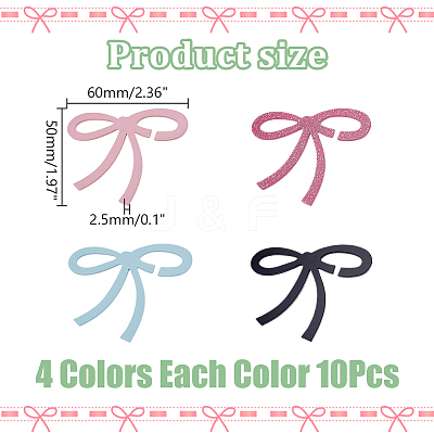 40Pcs 4 Colors Acrylic Bowknot Wine Glass Charms DIY-AR0004-71-1