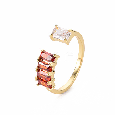 Brass Micro Pave Cubic Zirconia Cuff Rings RJEW-S045-119-NR-1