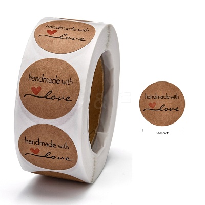 Self-Adhesive Kraft Paper Gift Tag Stickers DIY-G013-A01-1