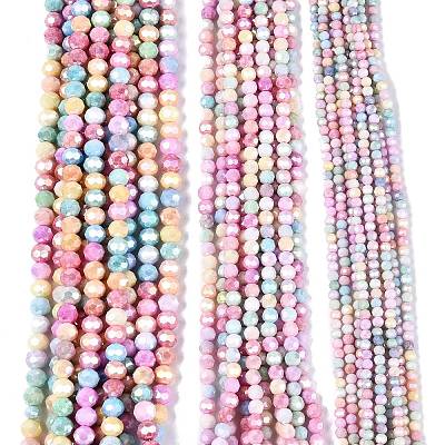 Anti-Tarnish Electroplate Glass Beads Strands EGLA-ZX010-8mm-14-1