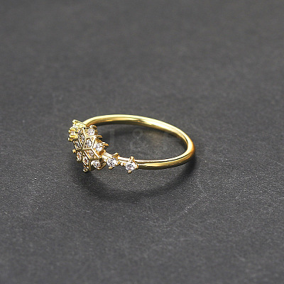 Brass Micro Pave Clear Cubic Zirconia Finger Rings FS-WGF1294-02-1