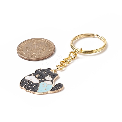 8Pcs Divination Style Alloy Enamel Keychains KEYC-JKC00457-1