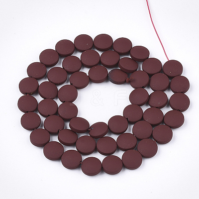 Spray Painted Non-magnetic Synthetic Hematite Beads Strands G-T116-02-21-1