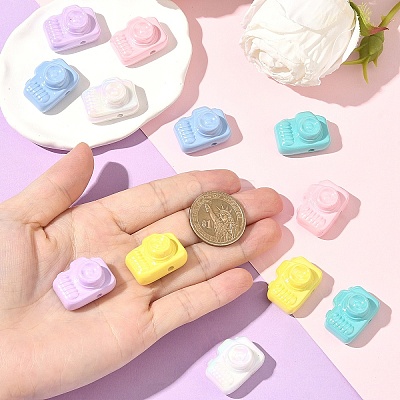 12Pcs 6 Colors Opaque Acrylic Beads MACR-YW0004-66-1